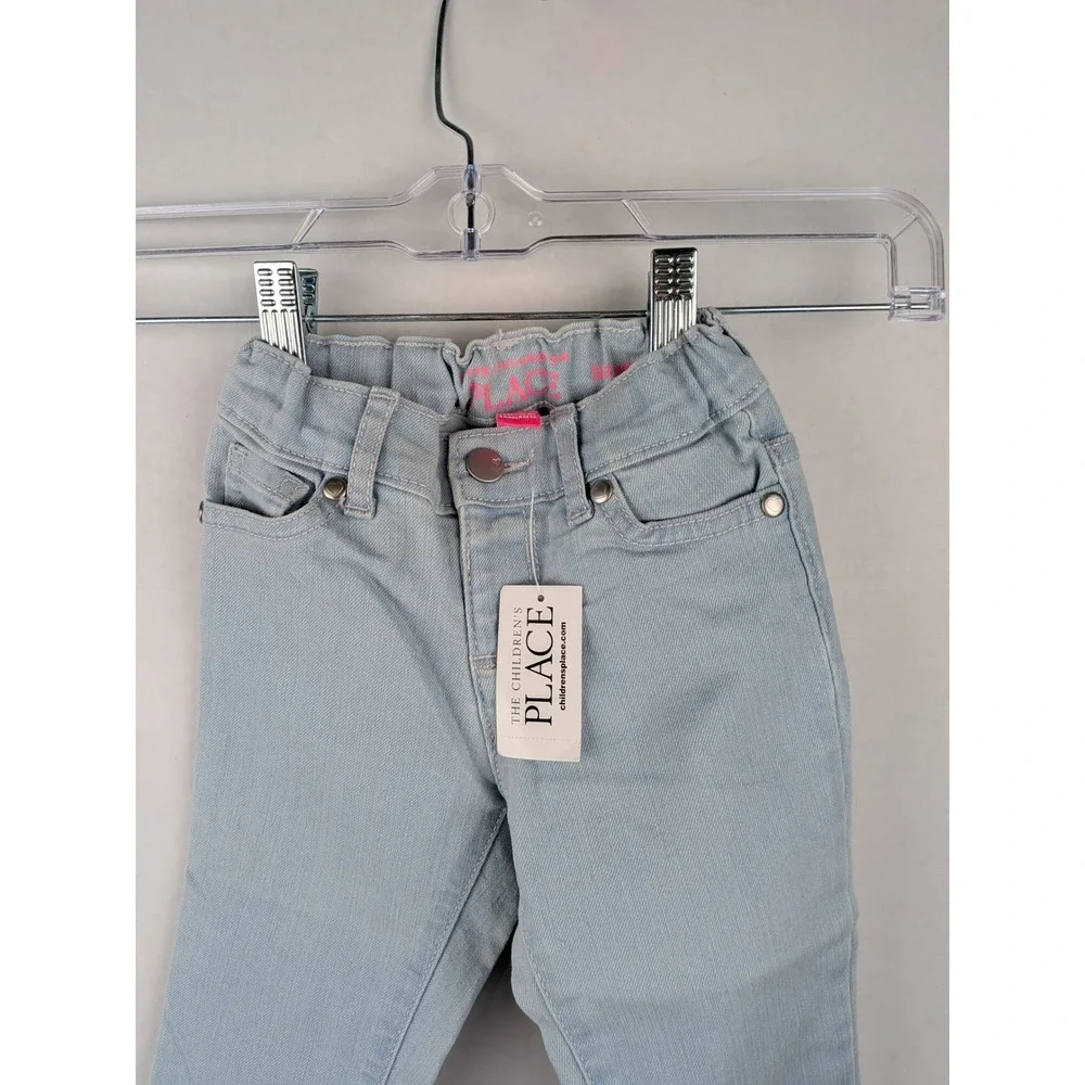 The Childrens Place Toddler Girls Light Wash Skinny Jeans Adjustable Waist 2T